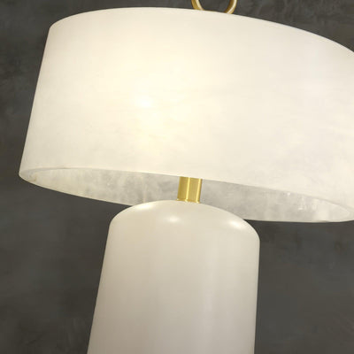 Eurvynyra Drum Alabaster Table Lamp