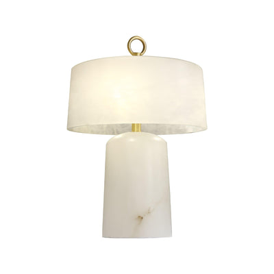Eurvynyra Drum Alabaster Table Lamp