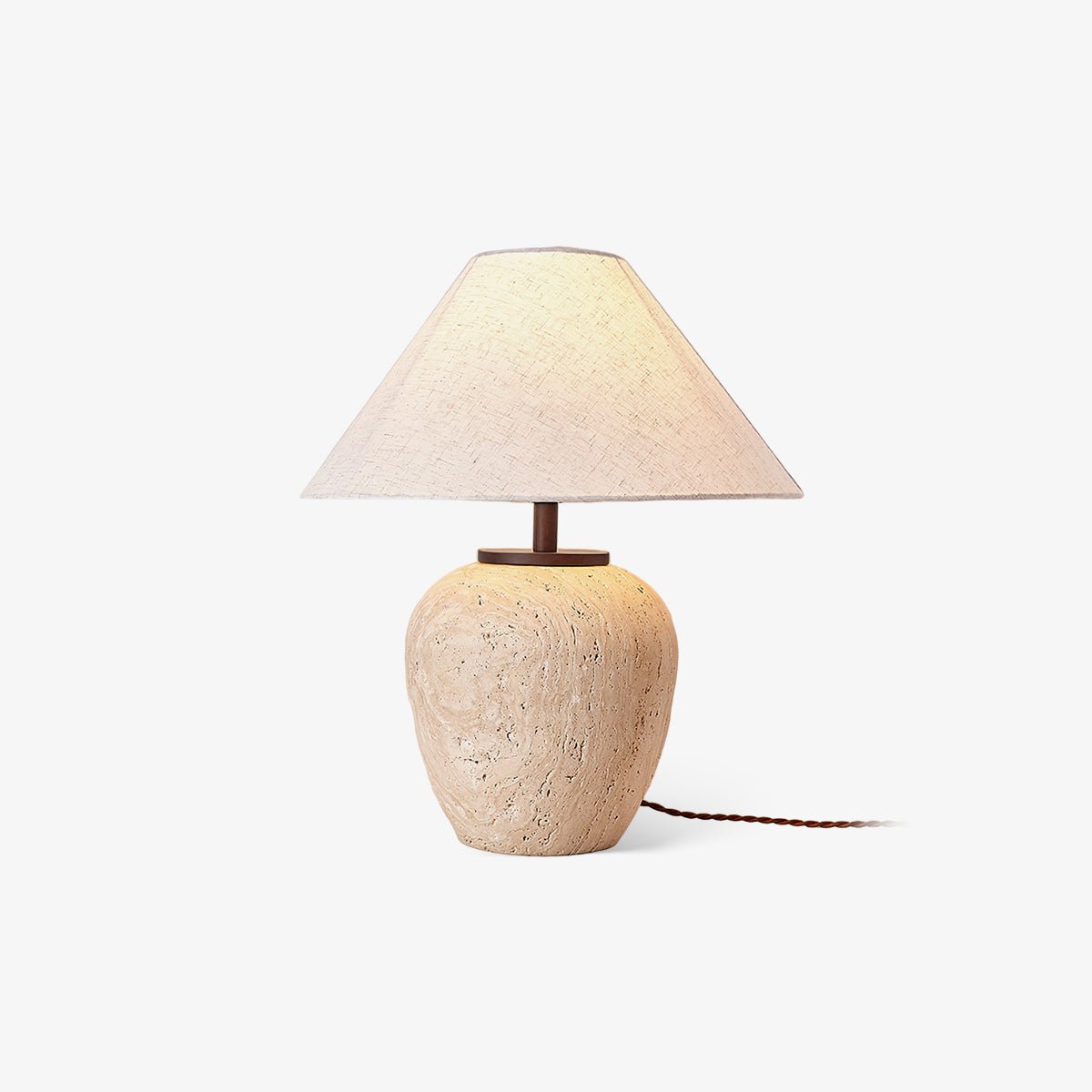 Cazorus Globular Travertine Table Lamp