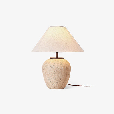 Cazorus Globular Travertine Table Lamp