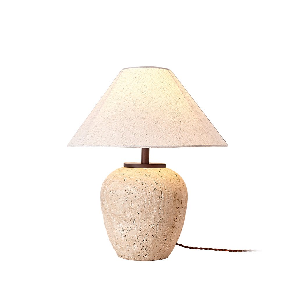 Cazorus Globular Travertine Table Lamp