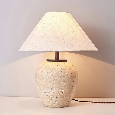 Cazorus Globular Travertine Table Lamp