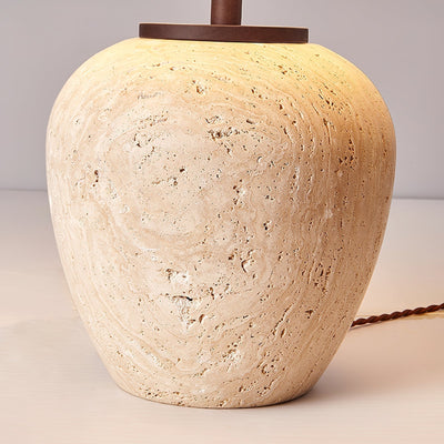 Cazorus Globular Travertine Table Lamp