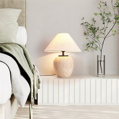 Cazorus Globular Travertine Table Lamp