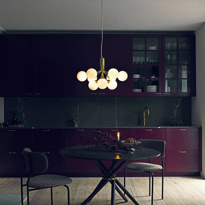 Eirelelle Pendant Lamp Glass Globe Cluster Brass