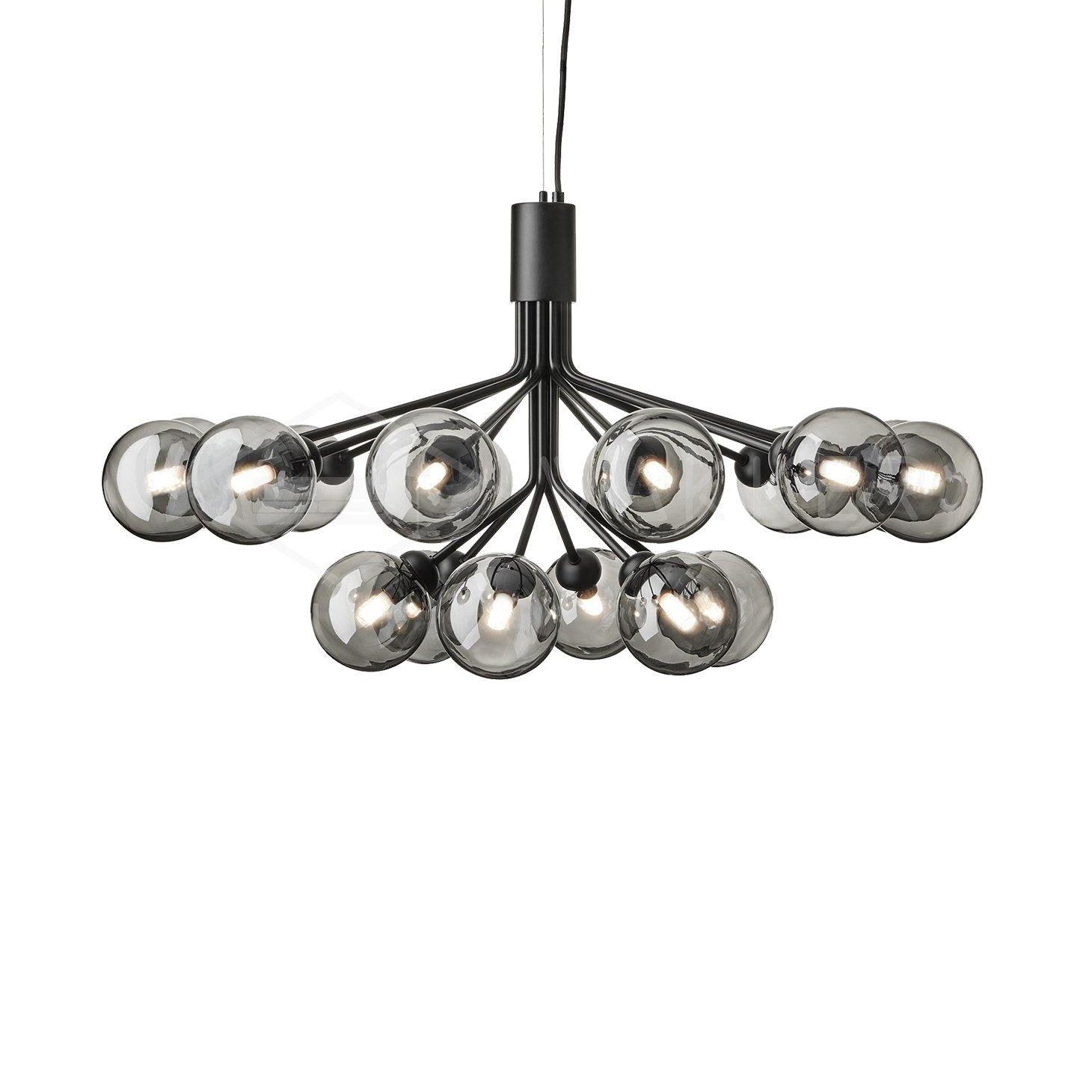 Eirelelle Pendant Lamp Glass Globe Cluster Brass
