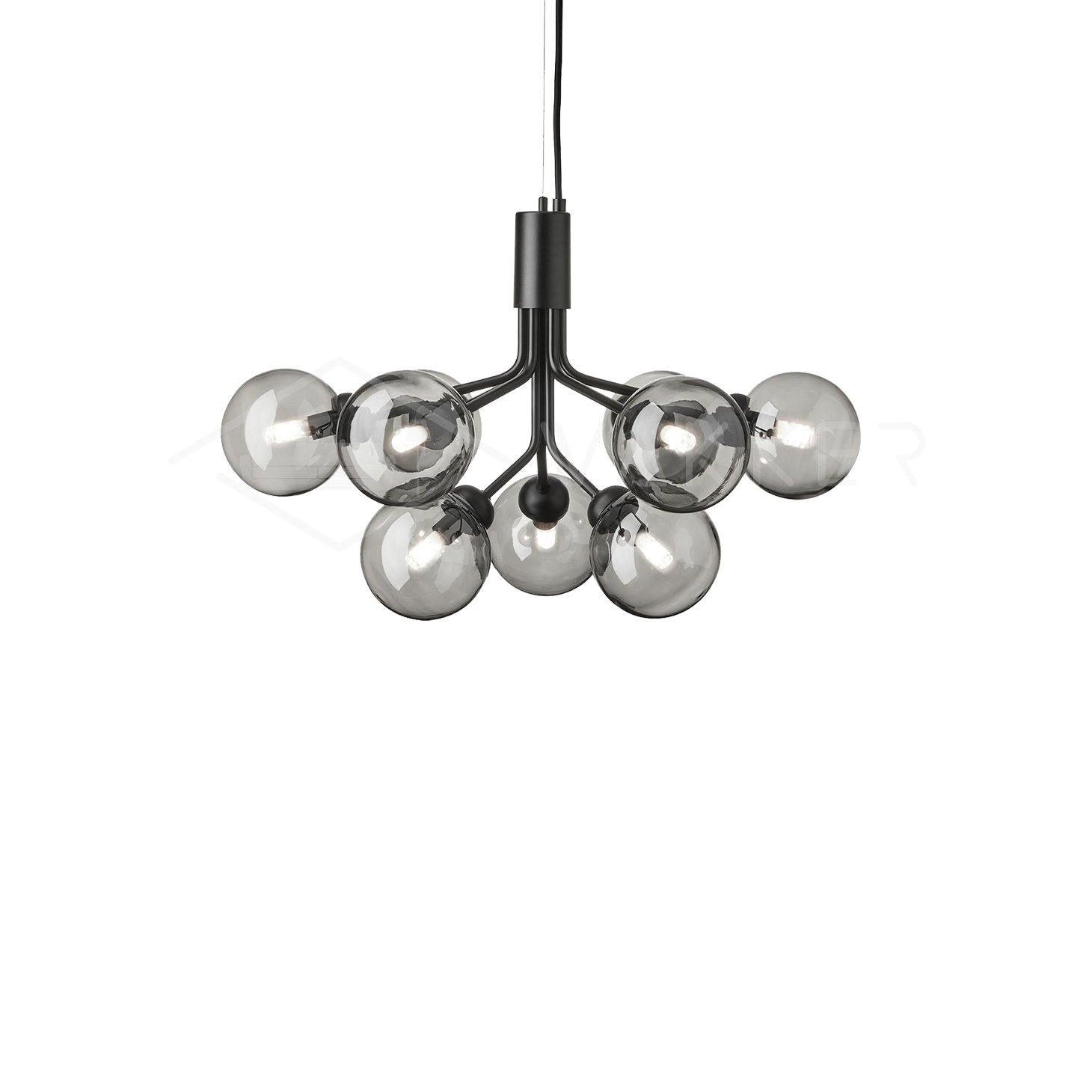 Eirelelle Pendant Lamp Glass Globe Cluster Brass