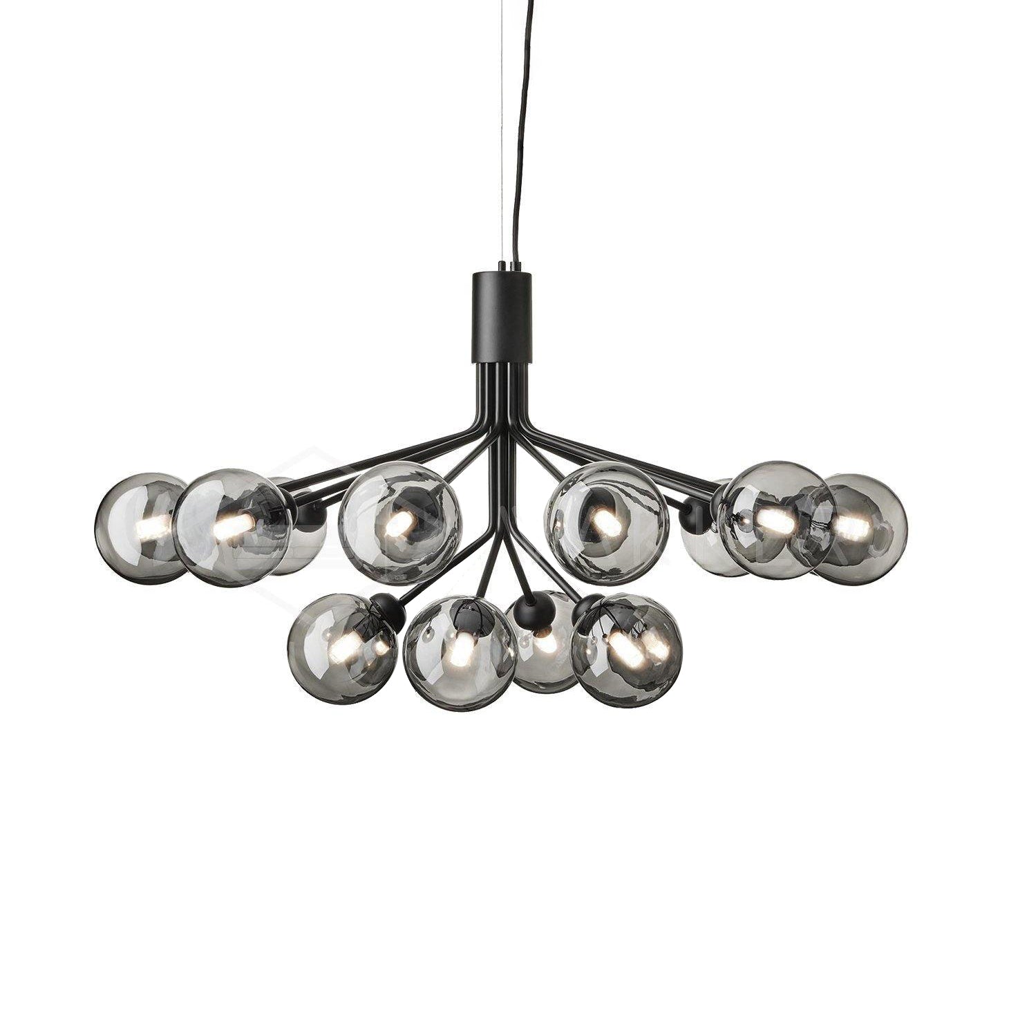 Eirelelle Pendant Lamp Glass Globe Cluster Brass