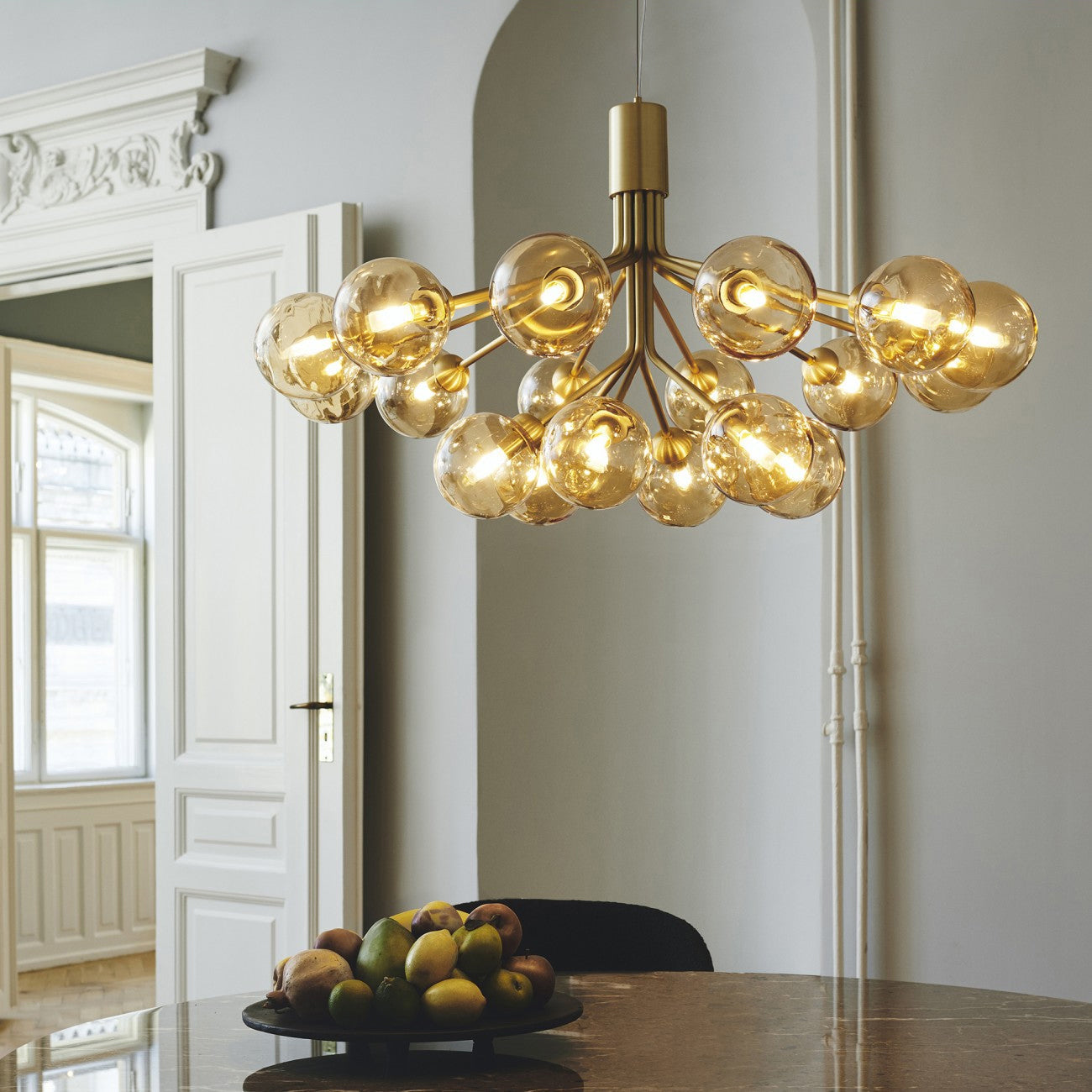 Eirelelle Pendant Lamp Glass Globe Cluster Brass