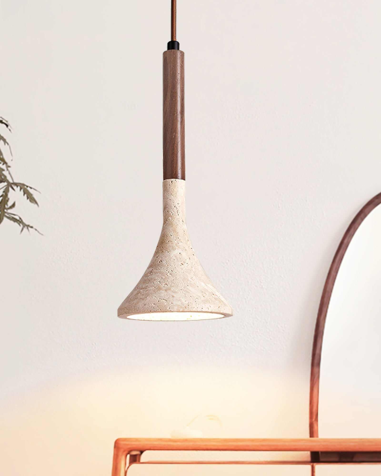 Taviaya Minimalist Travertine Pendant Light