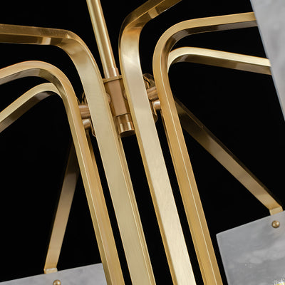 Plotuvys Postmodern Luxury Brass Alabaster Chandelier