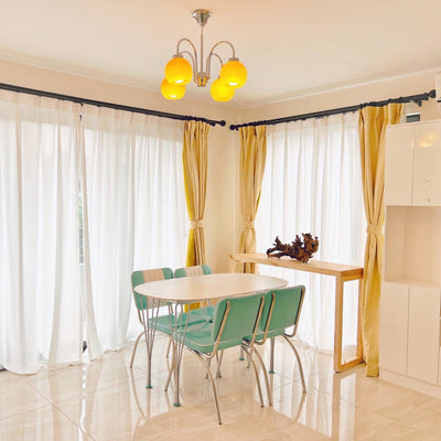 Liororian Chandelier Yellow Glass Globes