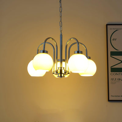 Liororian Chandelier Yellow Glass Globes