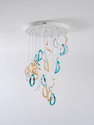 AquaFlux Grand Cascade Ripple Glass Art Customize Chandelier