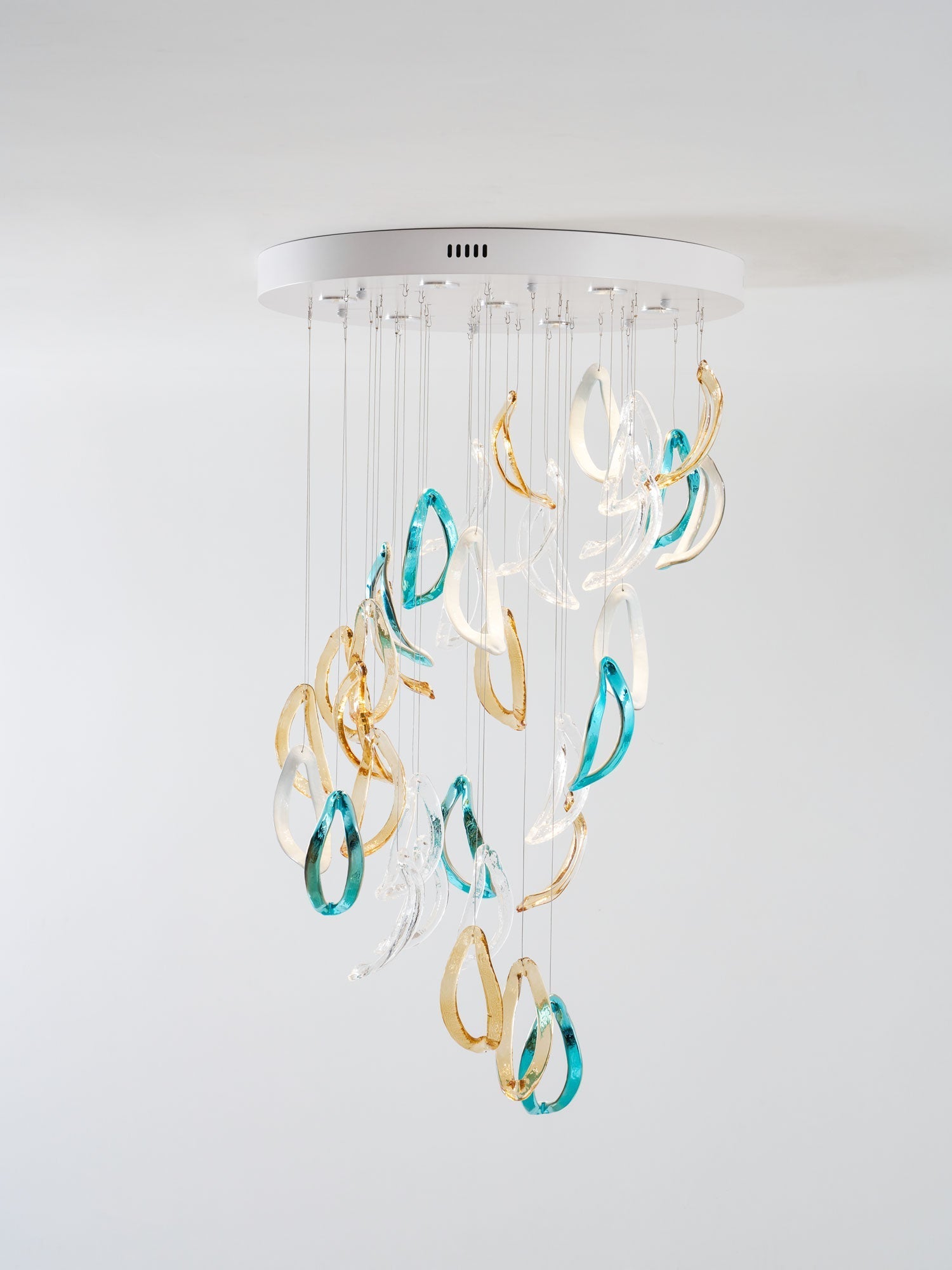 AquaFlux Grand Cascade Ripple Glass Art Customize Chandelier
