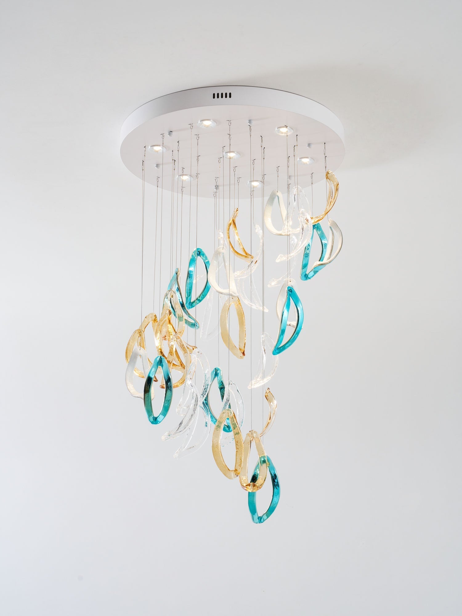 AquaFlux Grand Cascade Ripple Glass Art Customize Chandelier