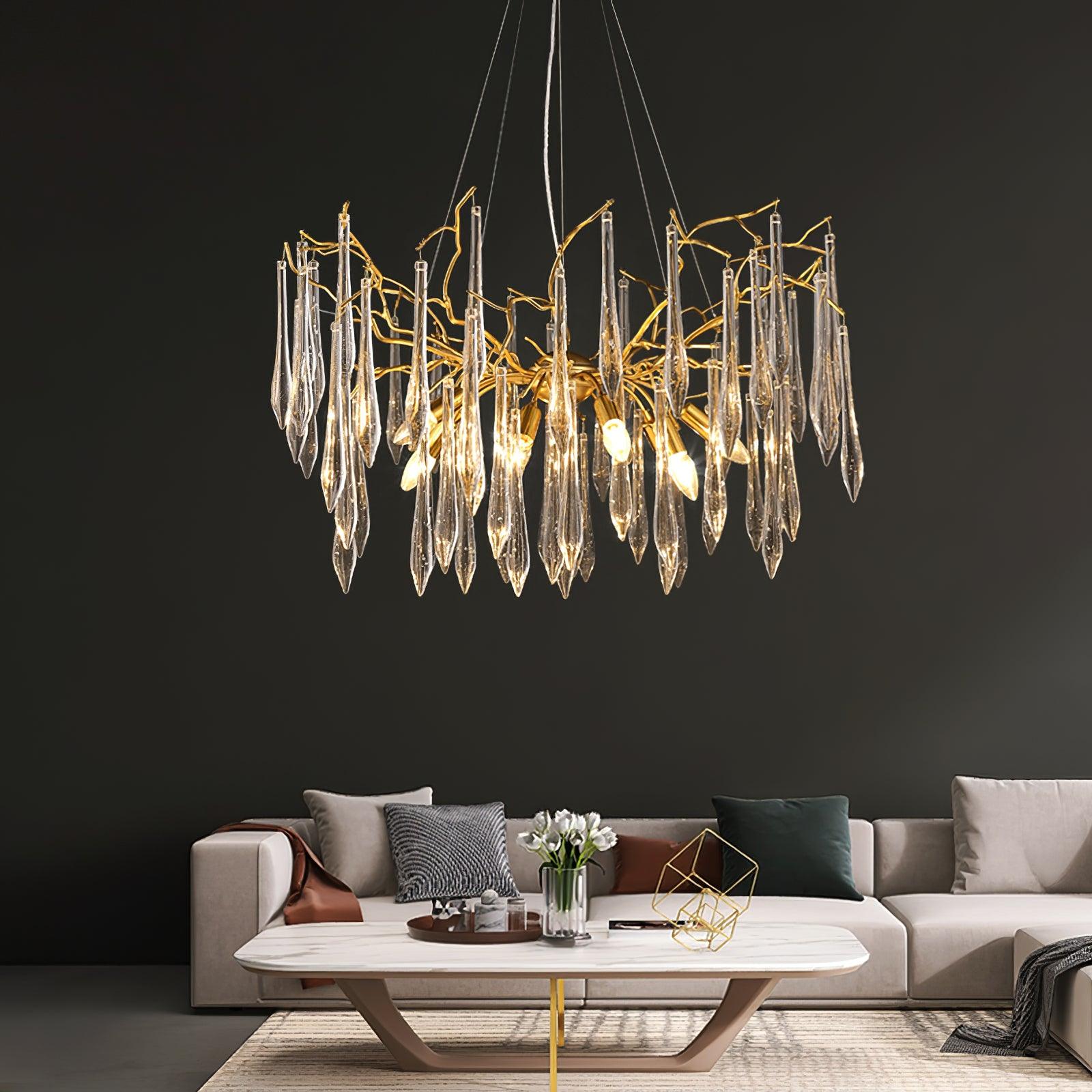 Clove Chandelier Branch Crystal Pendant Sculptural Artistic