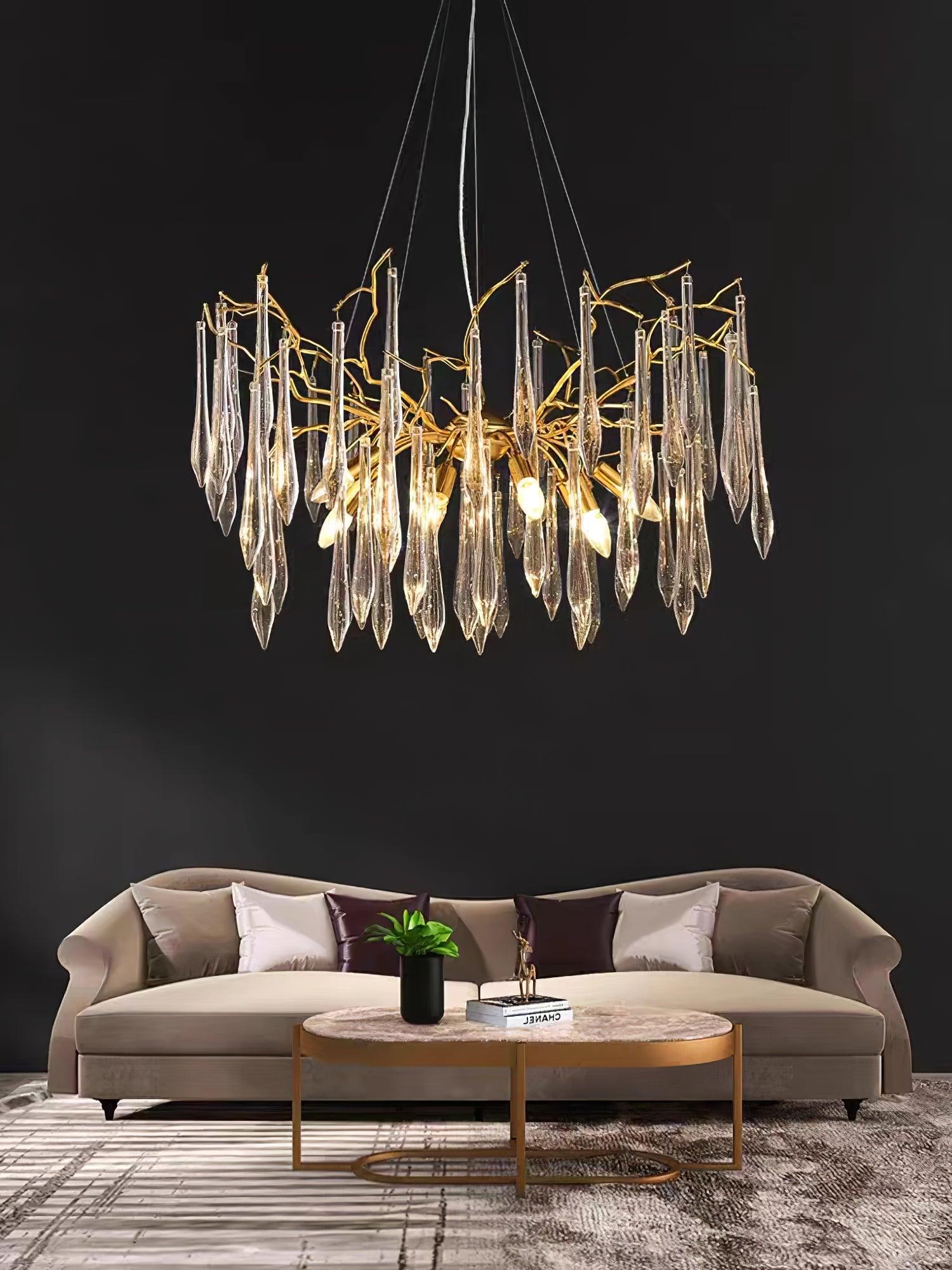 Clove Chandelier Branch Crystal Pendant Sculptural Artistic