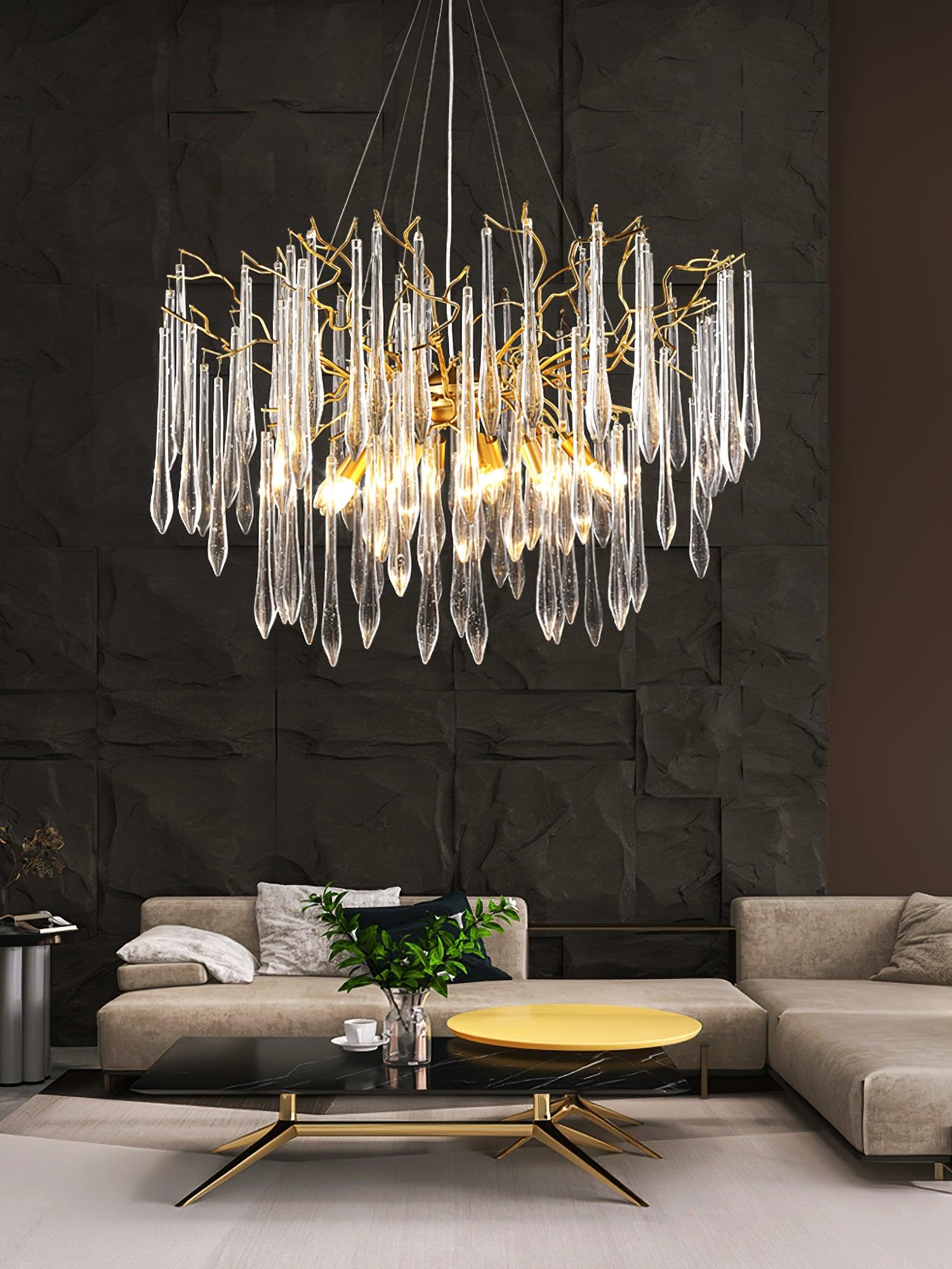 Clove Chandelier Branch Crystal Pendant Sculptural Artistic