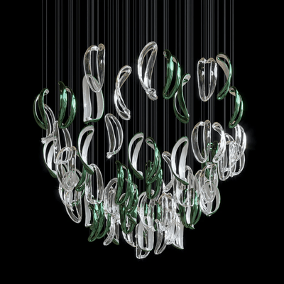 AquaFlux Grand Cascade Ripple Glass Art Customize Chandelier