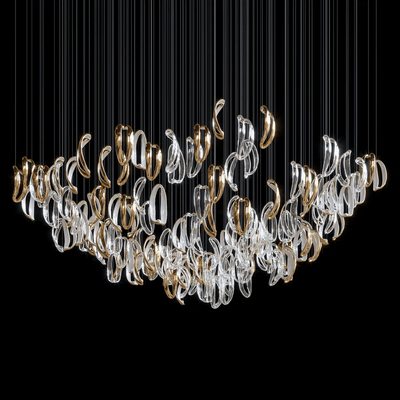 AquaFlux Grand Cascade Ripple Glass Art Customize Chandelier