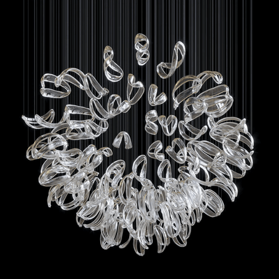 AquaFlux Grand Cascade Ripple Glass Art Customize Chandelier