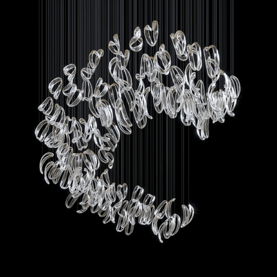 AquaFlux Grand Cascade Ripple Glass Art Customize Chandelier
