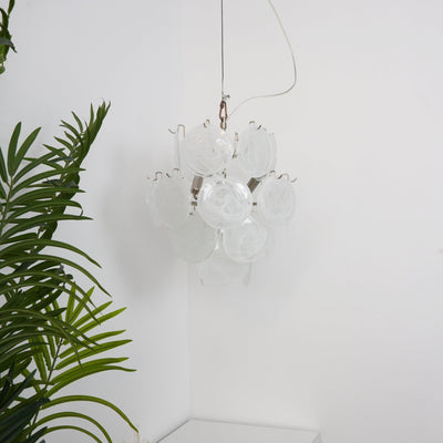 Lioruora Chandelier Apricot Murano Glass Disc Layered Artistic