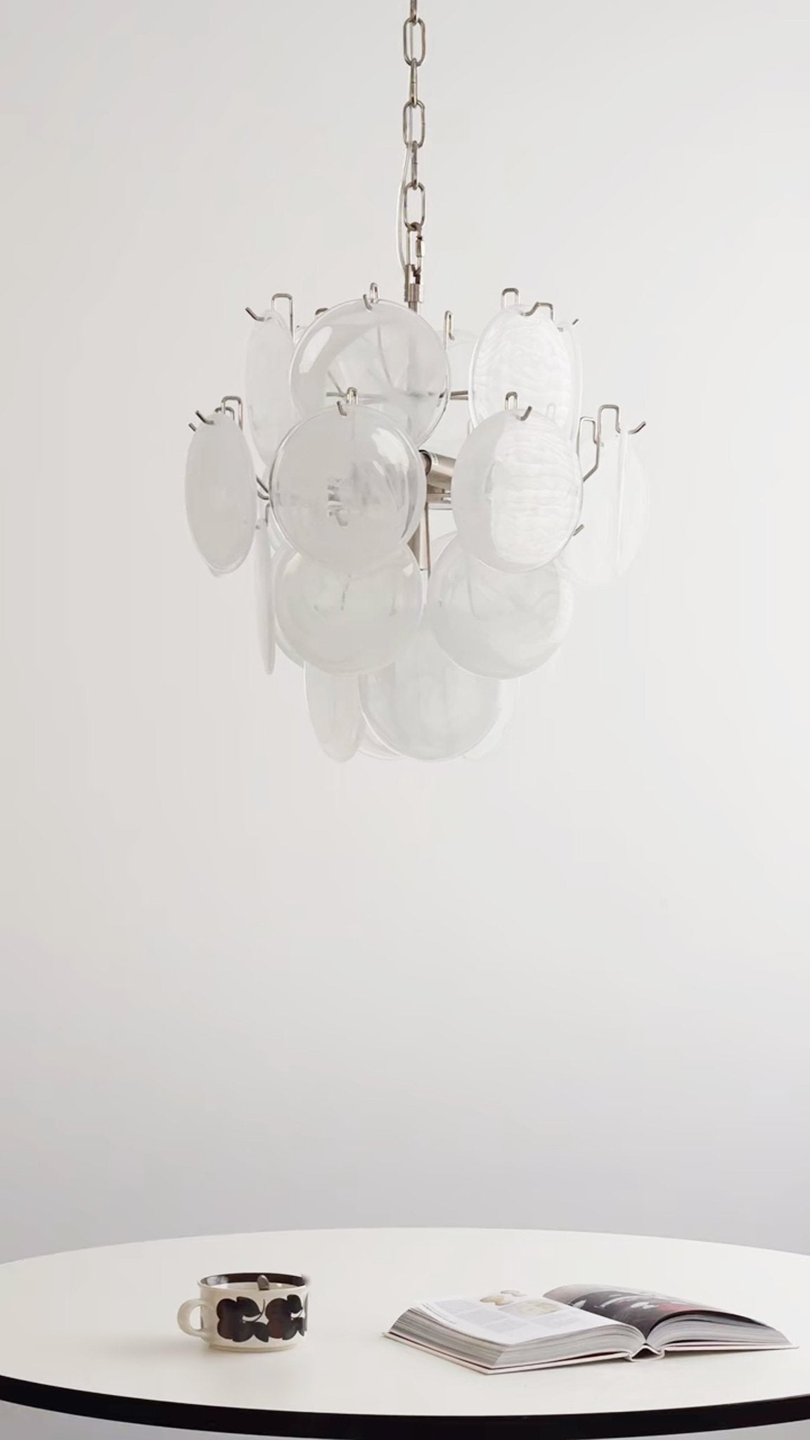 Lioruora Chandelier Apricot Murano Glass Disc Layered Artistic