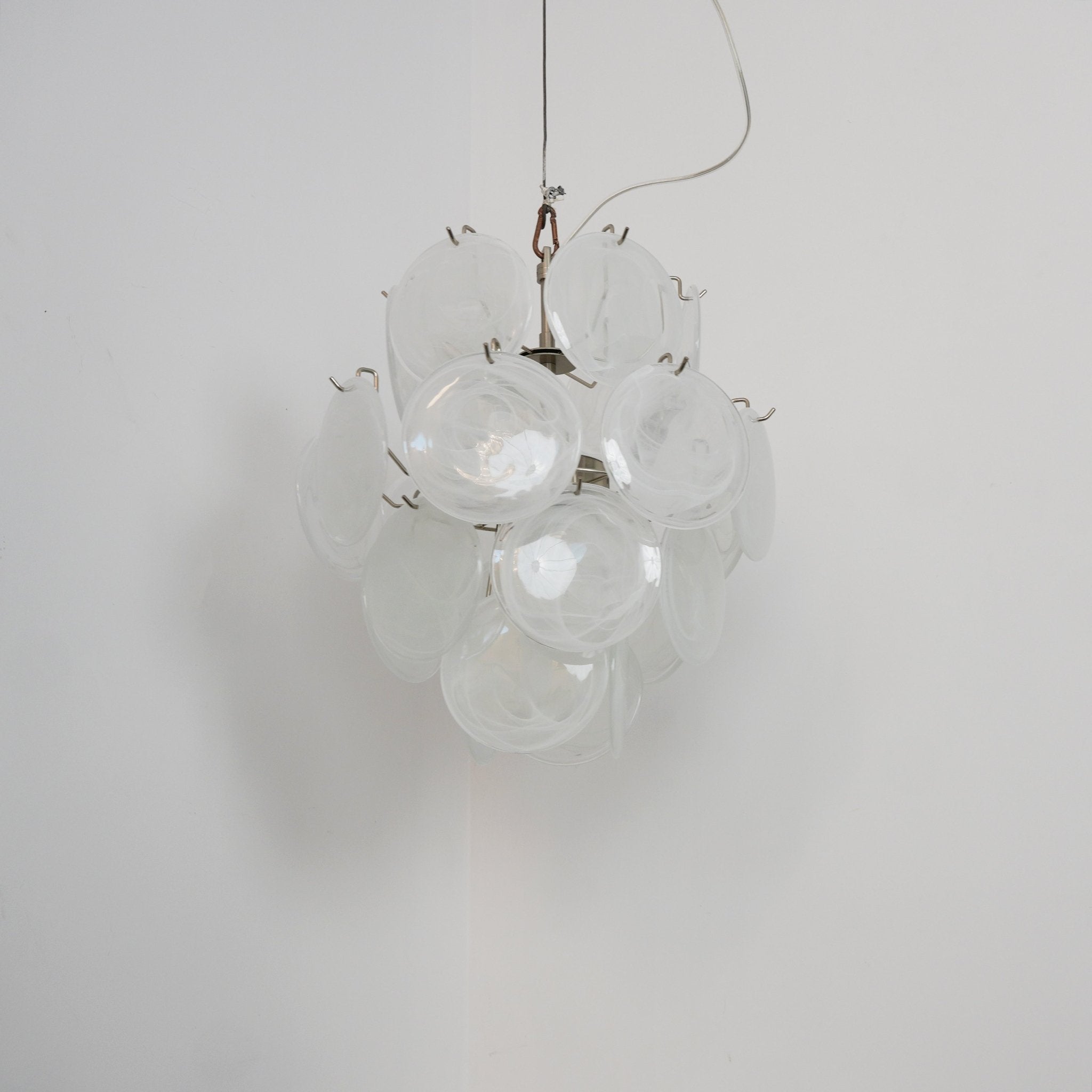 Lioruora Chandelier Apricot Murano Glass Disc Layered Artistic