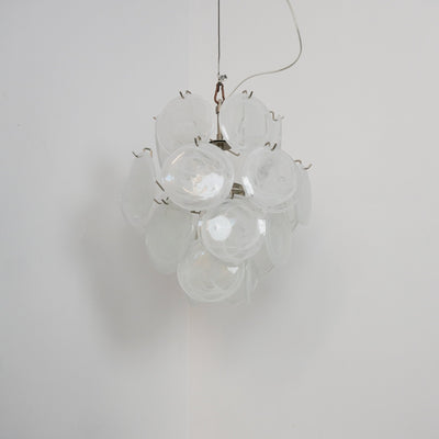 Lioruora Chandelier Apricot Murano Glass Disc Layered Artistic