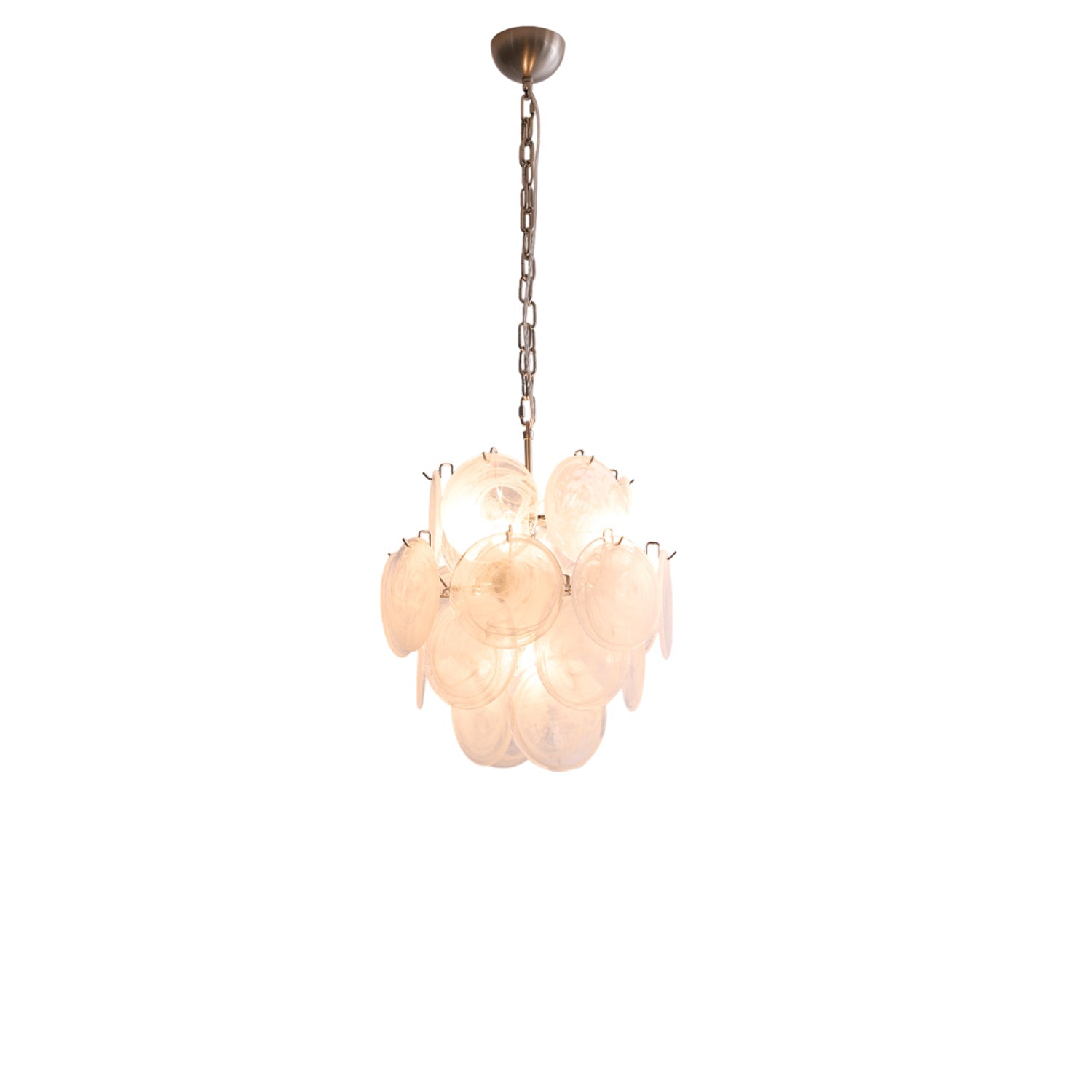Lioruora Chandelier Apricot Murano Glass Disc Layered Artistic