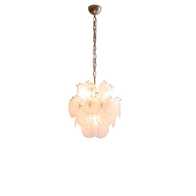 Lioruora Chandelier Apricot Murano Glass Disc Layered Artistic