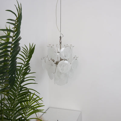 Lioruora Chandelier Apricot Murano Glass Disc Layered Artistic