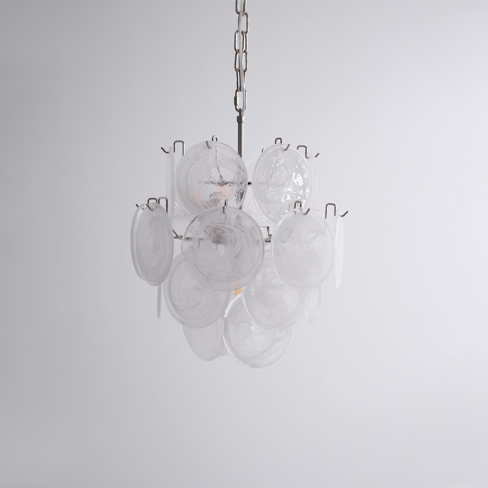 Lioruora Chandelier Apricot Murano Glass Disc Layered Artistic