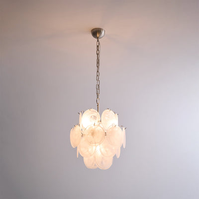 Lioruora Chandelier Apricot Murano Glass Disc Layered Artistic