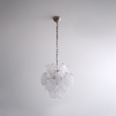 Lioruora Chandelier Apricot Murano Glass Disc Layered Artistic