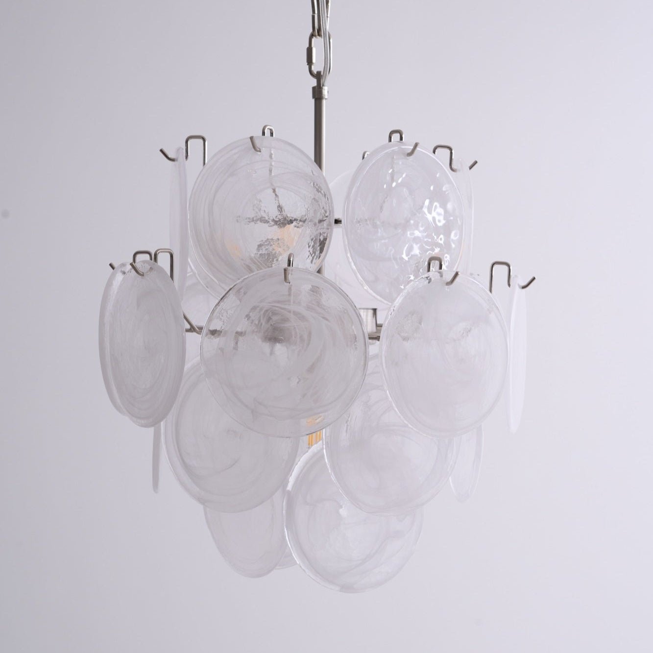 Lioruora Chandelier Apricot Murano Glass Disc Layered Artistic