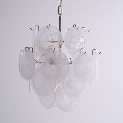 Lioruora Chandelier Apricot Murano Glass Disc Layered Artistic