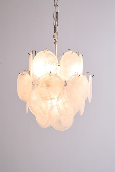 Lioruora Chandelier Apricot Murano Glass Disc Layered Artistic