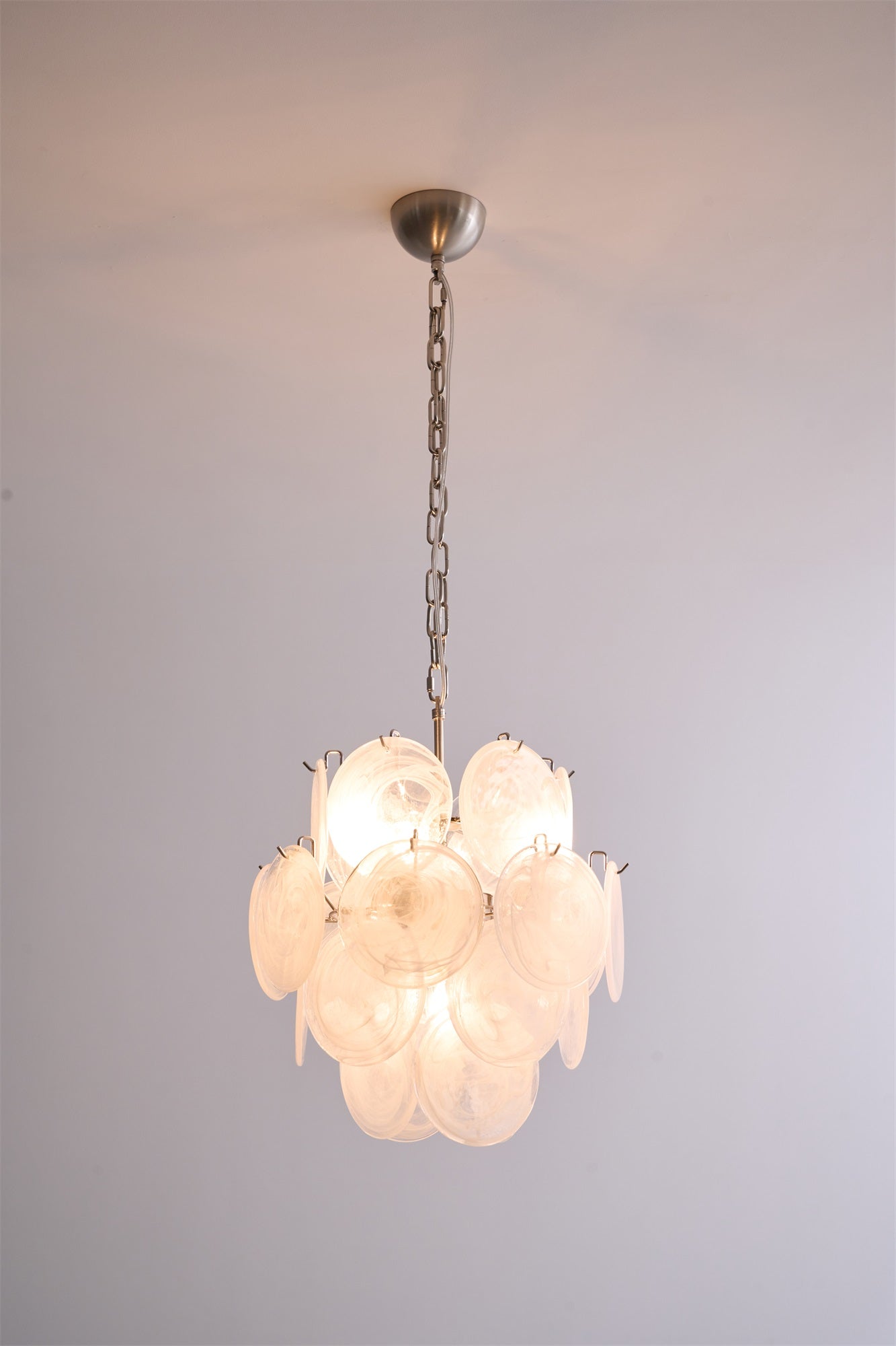 Lioruora Chandelier Apricot Murano Glass Disc Layered Artistic