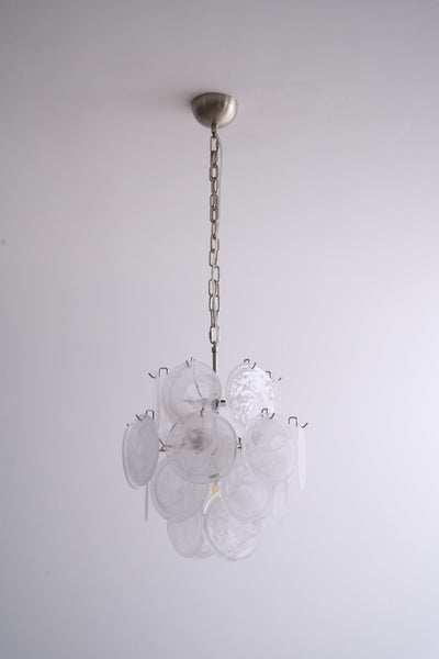 Lioruora Chandelier Apricot Murano Glass Disc Layered Artistic