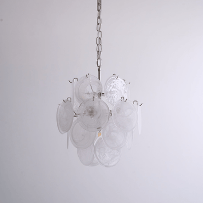 Lioruora Chandelier Apricot Murano Glass Disc Layered Artistic
