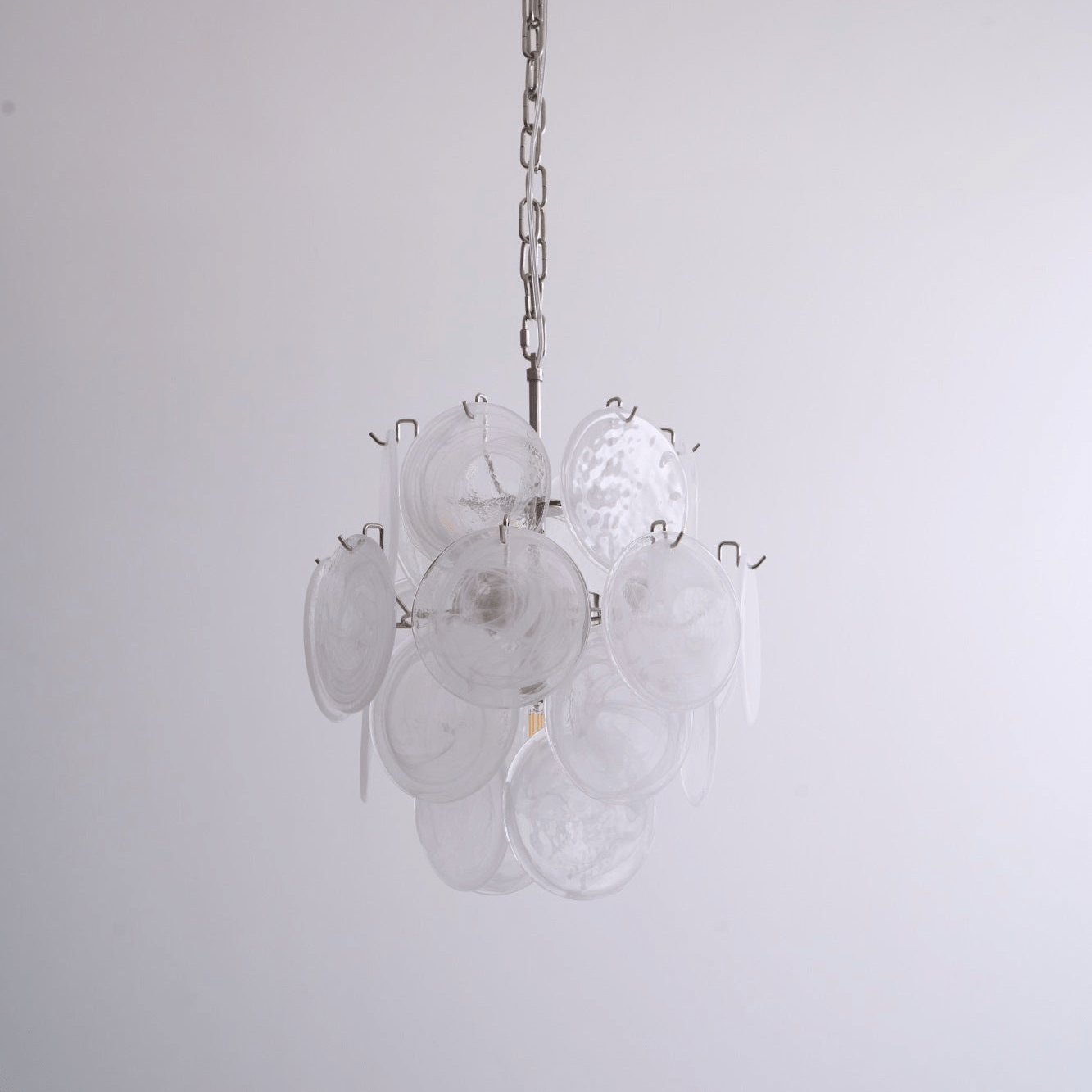 Lioruora Chandelier Apricot Murano Glass Disc Layered Artistic