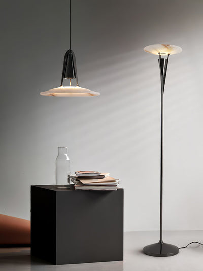 Veloros Cone Alabaster Floor Lamp