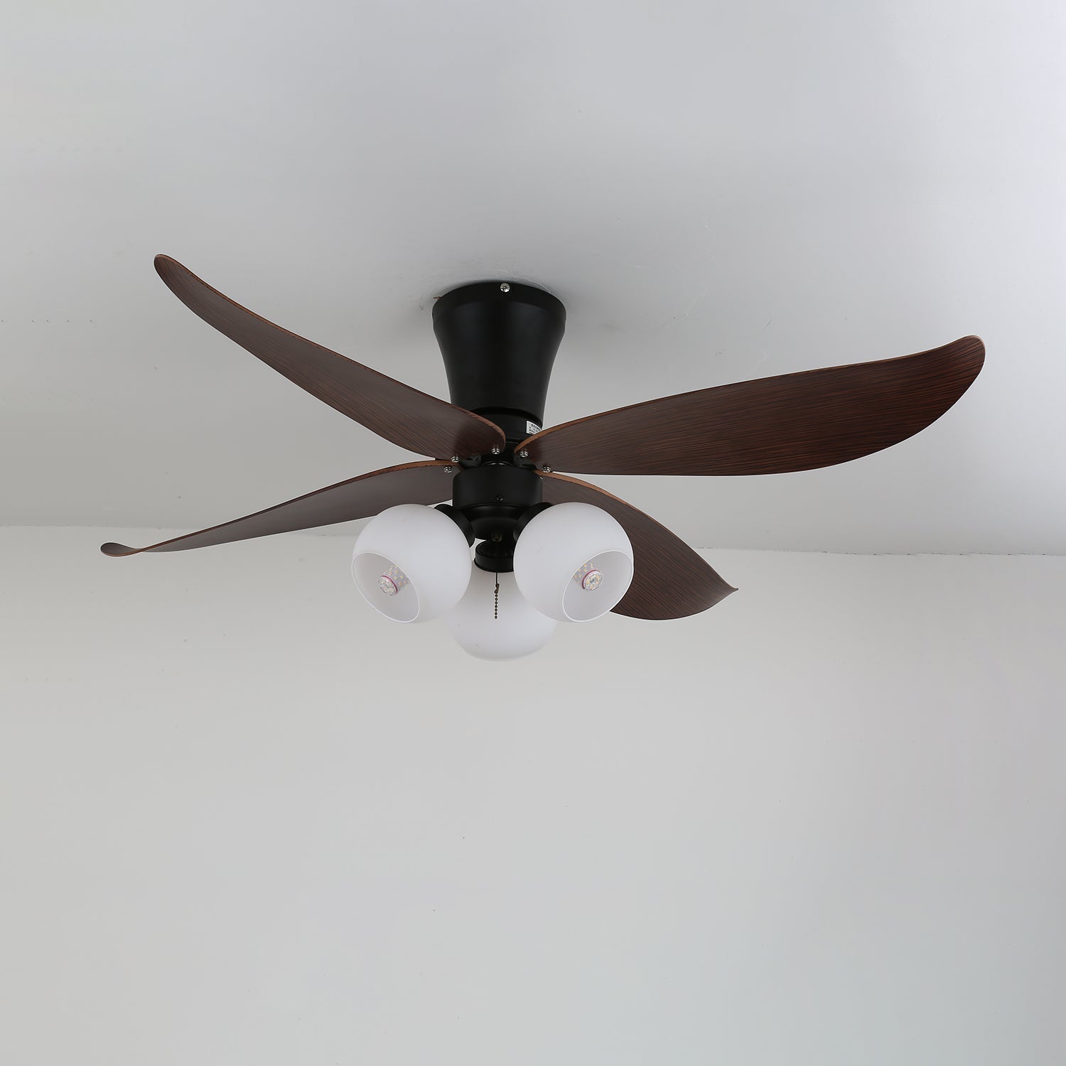 Lunair Vintage Wood Glass Ceiling Fan Light