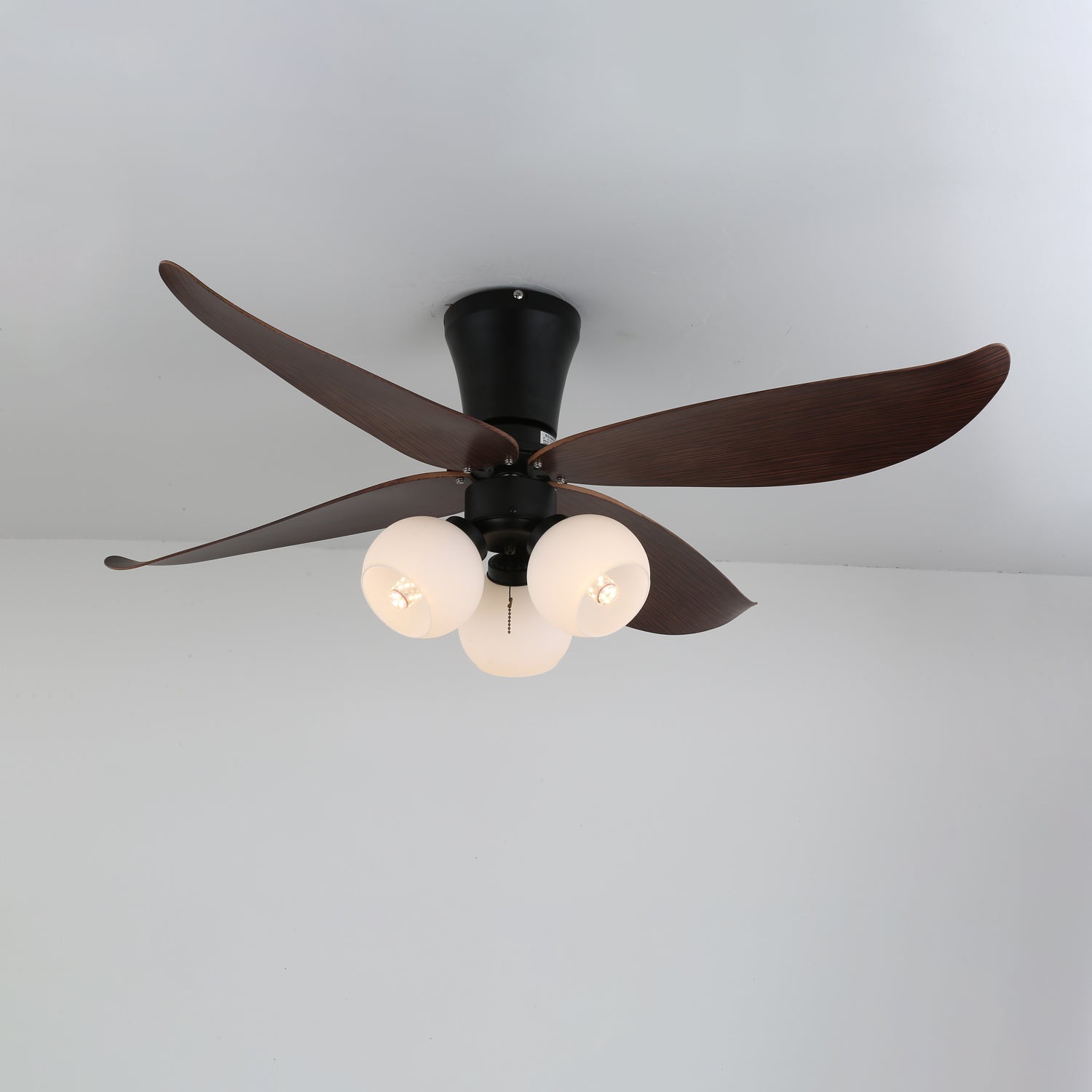 Lunair Vintage Wood Glass Ceiling Fan Light