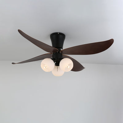 Lunair Vintage Wood Glass Ceiling Fan Light