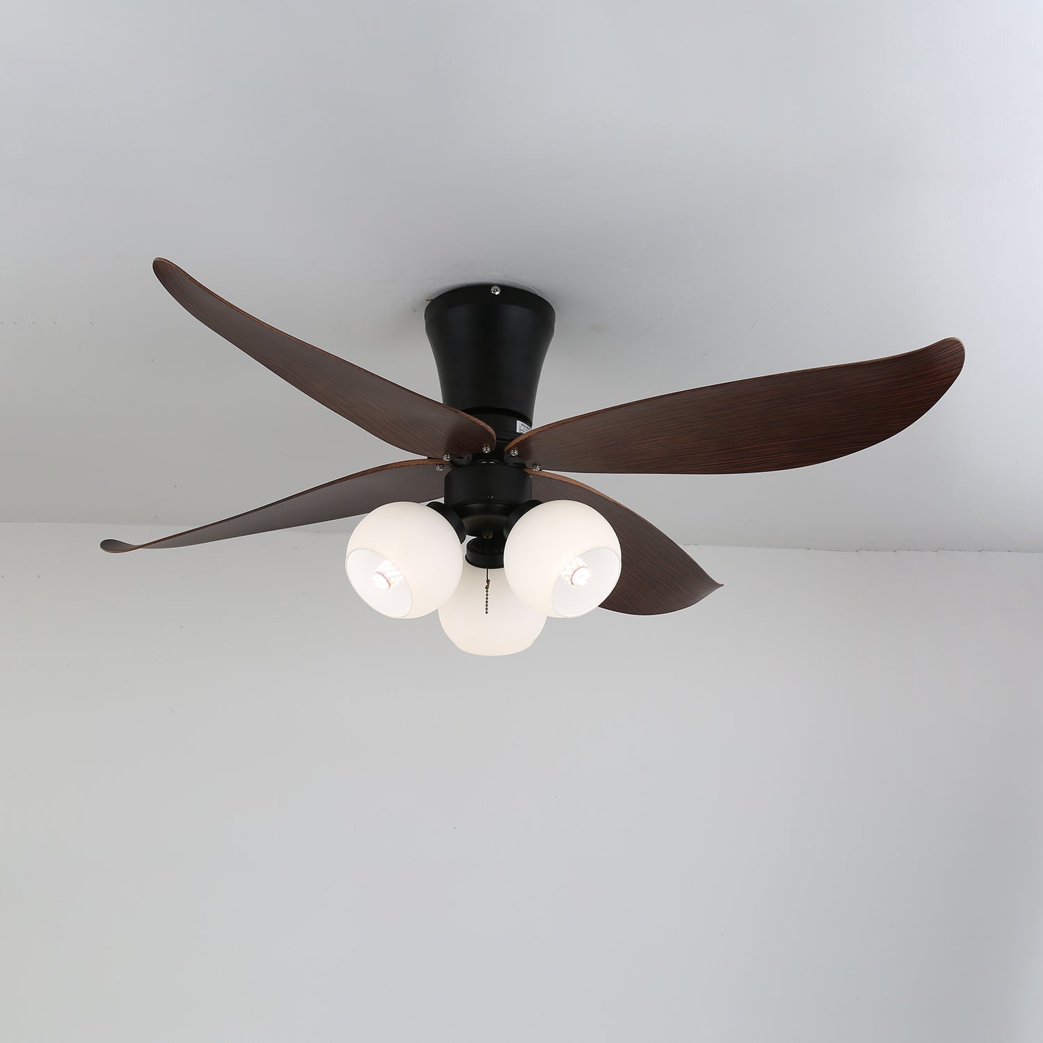 Lunair Vintage Wood Glass Ceiling Fan Light