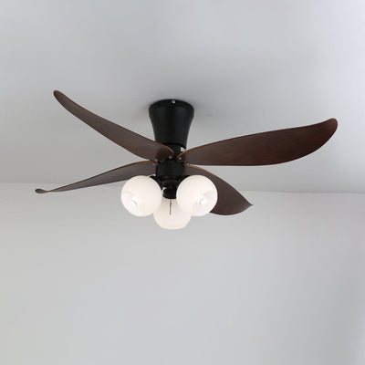 Lunair Vintage Wood Glass Ceiling Fan Light
